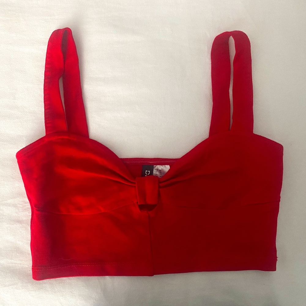 Divided XS Red Crop Tank